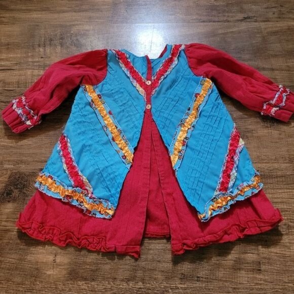 Girls vintage hippie top dress boho Bohemian handmade size 2 2T Berkeley - Picture 1 of 5